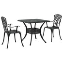 Havebord sæt 3 pcs Sort Gustt aluminium