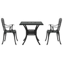 Havebord sæt 3 pcs Sort Gustt aluminium