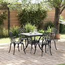 Havebord sæt 5 pcs Sort Gustt aluminium