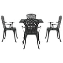 Havebord sæt 5 pcs Sort Gustt aluminium
