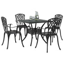 Havebord sæt 5 pcs Sort Gustt aluminium