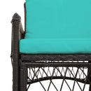 Have Stol med pude Sort 73 x 61 x 77 cm polyrattan