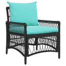 Have Stol med pude Sort 73 x 61 x 77 cm polyrattan