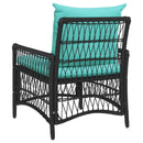 Have Stol med pude Sort 73 x 61 x 77 cm polyrattan