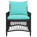 Have Stol med pude Sort 73 x 61 x 77 cm polyrattan