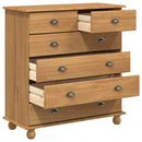 Skuffeskab ASKIM Brun 91 x 40 x 95,5 cm Massiv fyrretræ