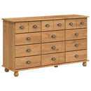 Skuffeskab ASKIM Brun 79 x 40 x 133,5 cm Massiv fyrretræ