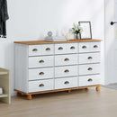 Skuffeskab ASKIM Hvid 79 x 40 x 133,5 cm Massiv fyrretræ