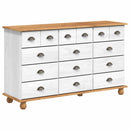 Skuffeskab ASKIM Hvid 79 x 40 x 133,5 cm Massiv fyrretræ
