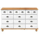Skuffeskab ASKIM Hvid 79 x 40 x 133,5 cm Massiv fyrretræ