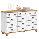 Skuffeskab ASKIM Hvid 79 x 40 x 133,5 cm Massiv fyrretræ