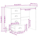 Skrivebord ASKIM Brun 95 x 40 x 75 cm Massiv fyrretræ