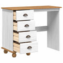 Skrivebord ASKIM Hvid 95 x 40 x 75 cm Massiv fyrretræ