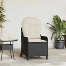 Liggestol med pude Sort 56 x 66 x 95 cm polyrattan