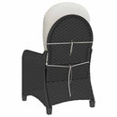 Liggestol med pude Sort 56 x 66 x 95 cm polyrattan