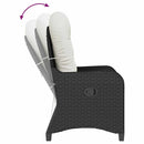 Liggestol med pude Sort 56 x 66 x 95 cm polyrattan