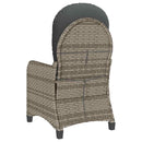 Liggestol med pude Grå 56 x 66 x 95 cm polyrattan