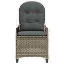 Liggestol med pude Grå 56 x 66 x 95 cm polyrattan