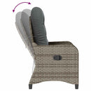 Liggestol med pude Grå 56 x 66 x 95 cm polyrattan