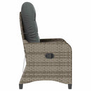 Liggestol med pude Grå 56 x 66 x 95 cm polyrattan