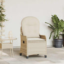 Liggestol med pude Beige 56 x 66 x 95 cm polyrattan