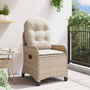 Liggestol med pude Beige 56 x 66 x 95 cm polyrattan