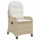 Liggestol med pude Beige 56 x 66 x 95 cm polyrattan