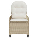 Liggestol med pude Beige 56 x 66 x 95 cm polyrattan