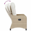 Liggestol med pude Beige 56 x 66 x 95 cm polyrattan