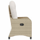 Liggestol med pude Beige 56 x 66 x 95 cm polyrattan