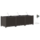Have Blomsterkrukke 3 pcs Brun 120 x 40 x 37,5 cm Plastik