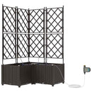 Have Blomsterkrukke 3 pcs Brun 80 x 80 x 142 cm Plastik