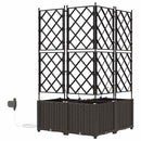 Have Blomsterkrukke 3 pcs Brun 80 x 80 x 142 cm Plastik