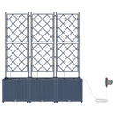 Have Blomsterkrukke 3 pcs Grå 120 x 40 x 142 cm Plastik