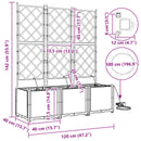 Have Blomsterkrukke 3 pcs Grå 120 x 40 x 142 cm Plastik
