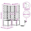 Have Blomsterkrukke 3 pcs Grå 80 x 80 x 142 cm Plastik