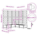 Have Blomsterkrukke 5 pcs Grå 120 x 120 x 126 cm Plastik