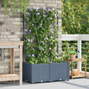 Have Blomsterkrukke 2 pcs Lys Grå 80 x 40 x 143 cm Plastik