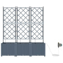 Have Blomsterkrukke 3 pcs Lys Grå 120 x 40 x 142 cm Plastik