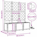 Have Blomsterkrukke 3 pcs Lys Grå 120 x 40 x 142 cm Plastik