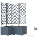Have Blomsterkrukke 3 pcs Lys Grå 80 x 80 x 142 cm Plastik