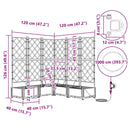 Have Blomsterkrukke 5 pcs Lys Grå 120 x 120 x 126 cm Plastik