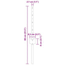 Indlejret hegnspost 5 pcs Grøn 80 cm Pulverlakeret stål