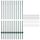 Indlejret hegnspost 11 pcs Grøn 160 cm Pulverlakeret stål
