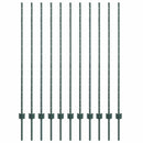 Indlejret hegnspost 11 pcs Grøn 180 cm Pulverlakeret stål