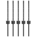 Indlejret hegnspost 5 pcs Grå 80 cm Pulverlakeret stål