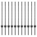 Indlejret hegnspost 11 pcs Grå 120 cm Pulverlakeret stål
