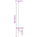 Indlejret hegnspost 11 pcs Grå 200 cm Pulverlakeret stål