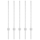 Indlejret hegnspost 5 pcs Sølv 120 cm Pulverlakeret stål