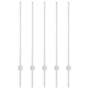 Indlejret hegnspost 5 pcs Sølv 140 cm Pulverlakeret stål